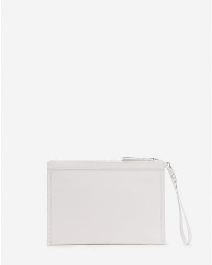 Lanvin White Leather Men Pouch Wallet