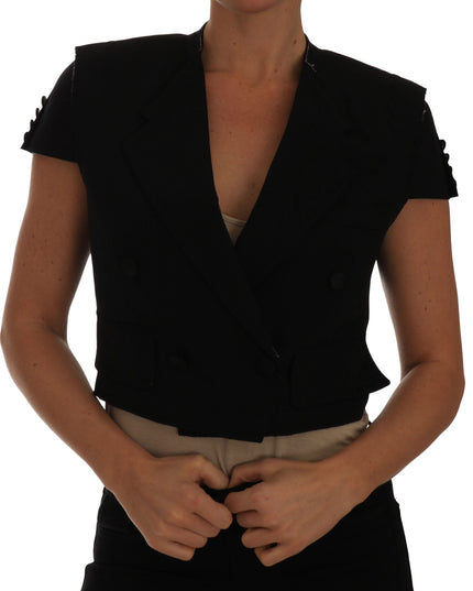 Dolce & Gabbana Black Short Croped Blazer Jacket