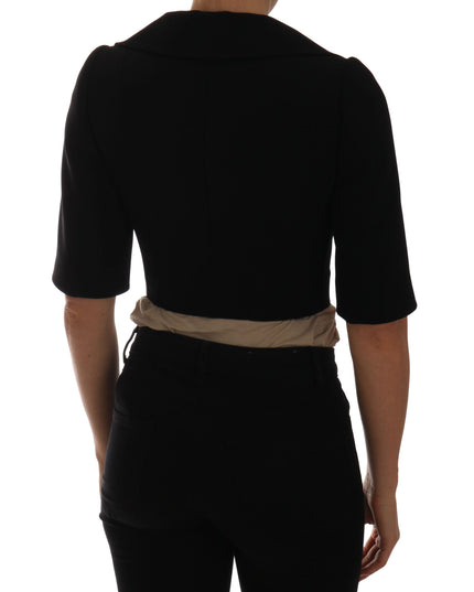 Dolce & Gabbana Black Short Croped Jacket Blazer