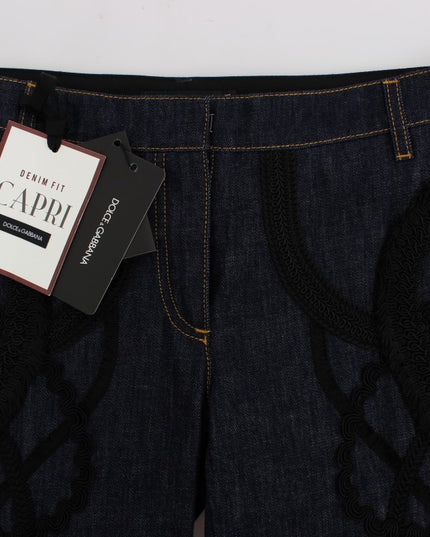 Dolce & Gabbana Blue Denim Cotton CAPRI Torero Jeans
