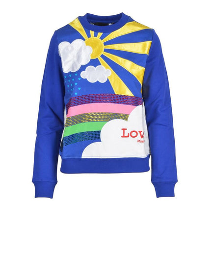 Love Moschino Blue Cotton Sweatshirt