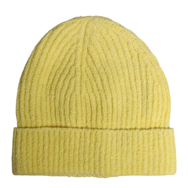 Dolce & Gabbana Yellow Cotton Knitted Winter Beanie Hat