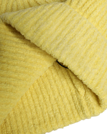Dolce & Gabbana Yellow Cotton Knitted Winter Beanie Hat