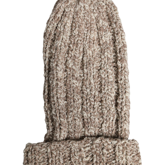 Dolce & Gabbana Beige Wool Knitted Ski Mask Balaclava Hat