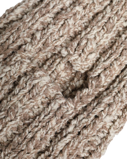 Dolce & Gabbana Beige Wool Knitted Ski Mask Balaclava Hat