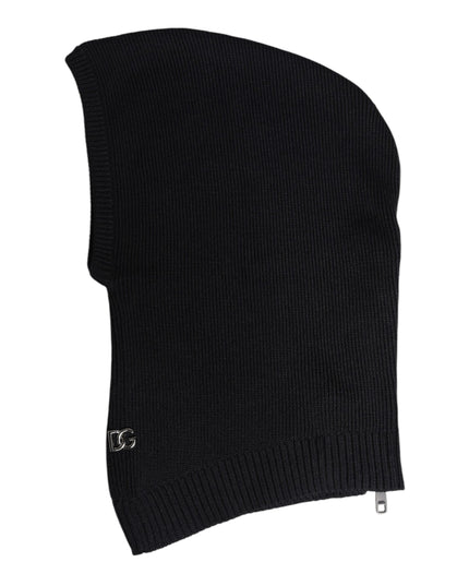 Dolce & Gabbana Black Wool Whole Head Wrap Balaclava Hat