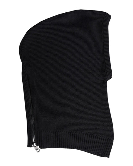 Dolce & Gabbana Black Wool Whole Head Wrap Balaclava Hat