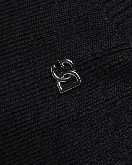 Dolce & Gabbana Black Wool Whole Head Wrap Balaclava Hat