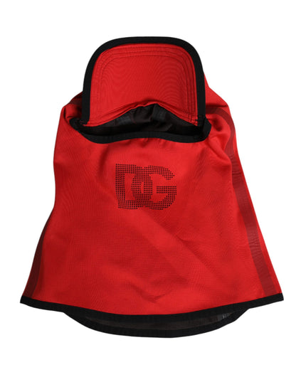 Dolce & Gabbana Red Logo Polyester Wide Brim Balaclava Hat