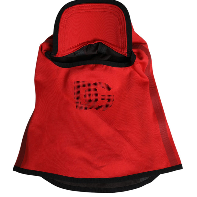 Dolce & Gabbana Red Logo Polyester Wide Brim Balaclava Hat