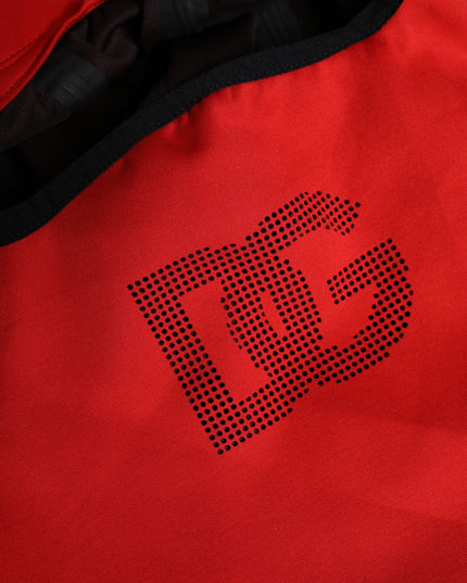 Dolce & Gabbana Red Logo Polyester Wide Brim Balaclava Hat