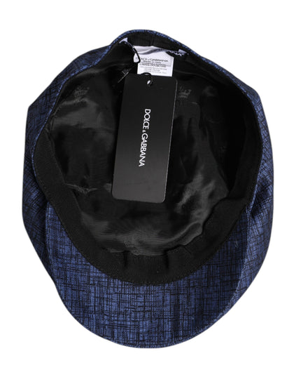 Dolce & Gabbana Blue Cotton Stretch Newsboy Hat