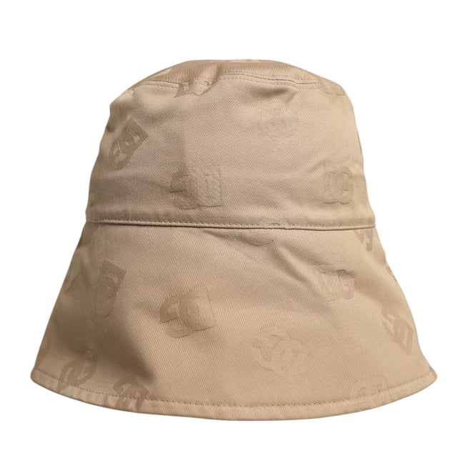 Dolce & Gabbana Beige Logo Monogram Cotton Bucket Cap