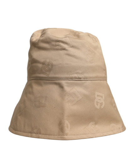 Dolce & Gabbana Beige Logo Monogram Cotton Bucket Cap