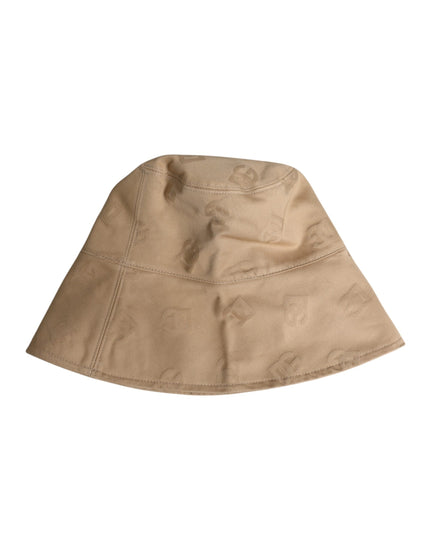 Dolce & Gabbana Beige Logo Monogram Cotton Bucket Cap