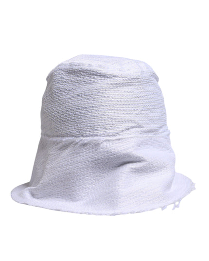 Dolce & Gabbana White Polyester Wide Brim Bucket Hat