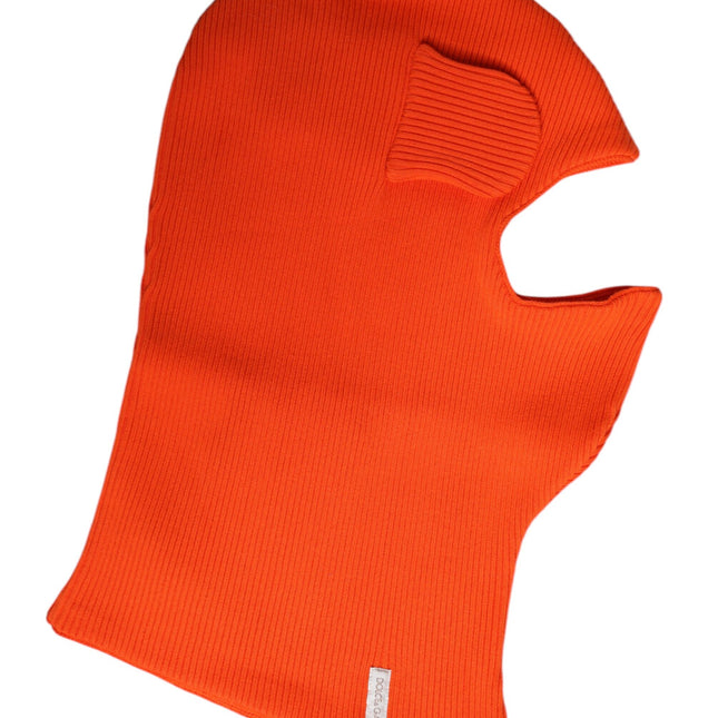Dolce & Gabbana Orange Cotton Whole Head Wrap Balaclava Hat