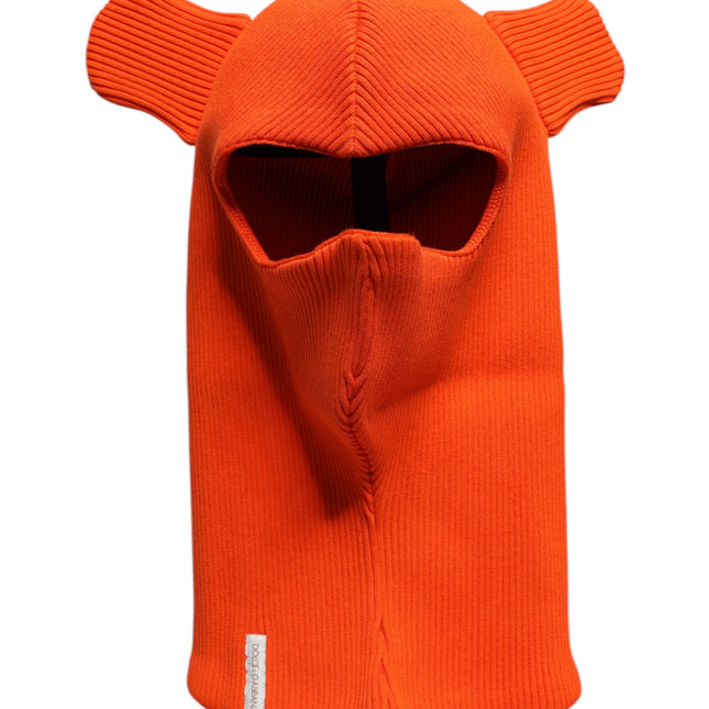 Dolce & Gabbana Orange Cotton Whole Head Wrap Balaclava Hat