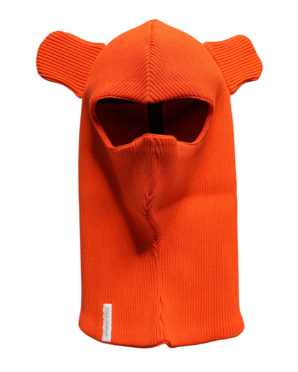 Dolce & Gabbana Orange Cotton Whole Head Wrap Balaclava Hat