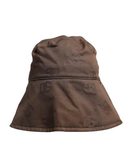 Dolce & Gabbana Brown Logo Monogram Cotton Bucket Cap