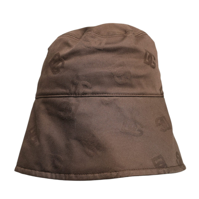 Dolce & Gabbana Brown Logo Monogram Cotton Bucket Cap