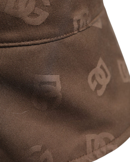 Dolce & Gabbana Brown Logo Monogram Cotton Bucket Cap