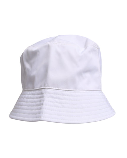 Dolce & Gabbana White Cotton Wide Brim Bucket Hat