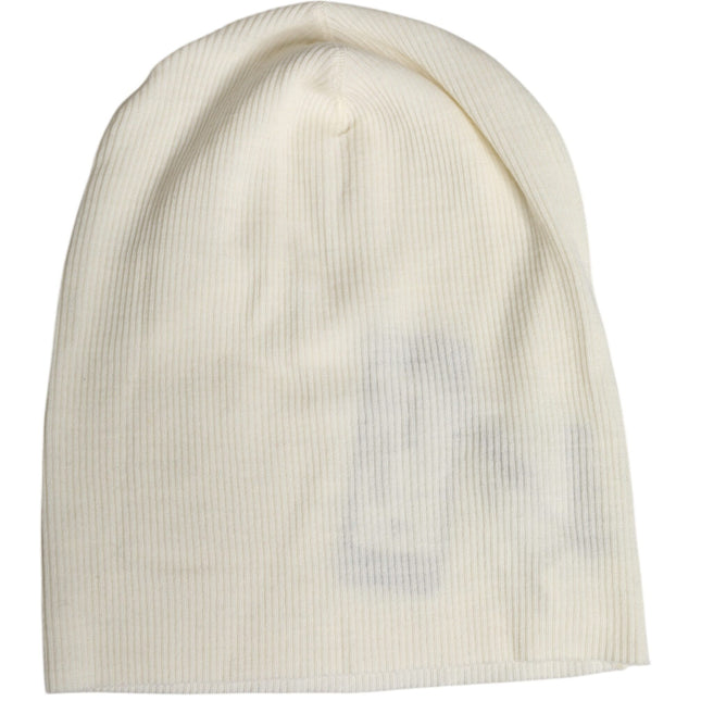Dolce & Gabbana Beige Wool Blend Knitted Beanie Cap