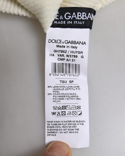 Dolce & Gabbana Beige Wool Blend Knitted Beanie Cap