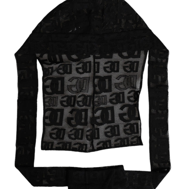 Dolce & Gabbana Black Logo Mesh Whole Head Wrap Hat