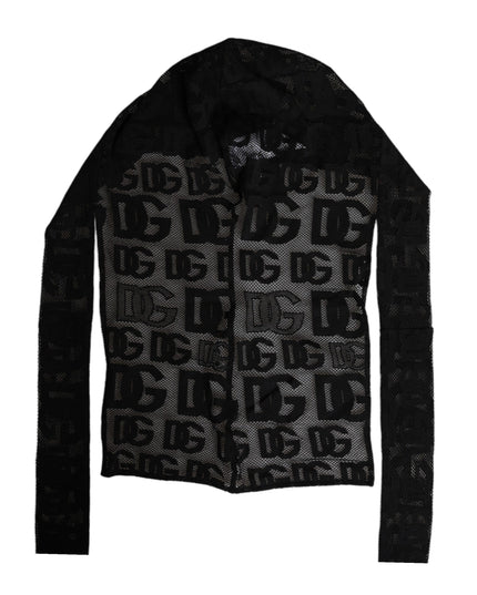 Dolce & Gabbana Black Logo Mesh Whole Head Wrap Hat