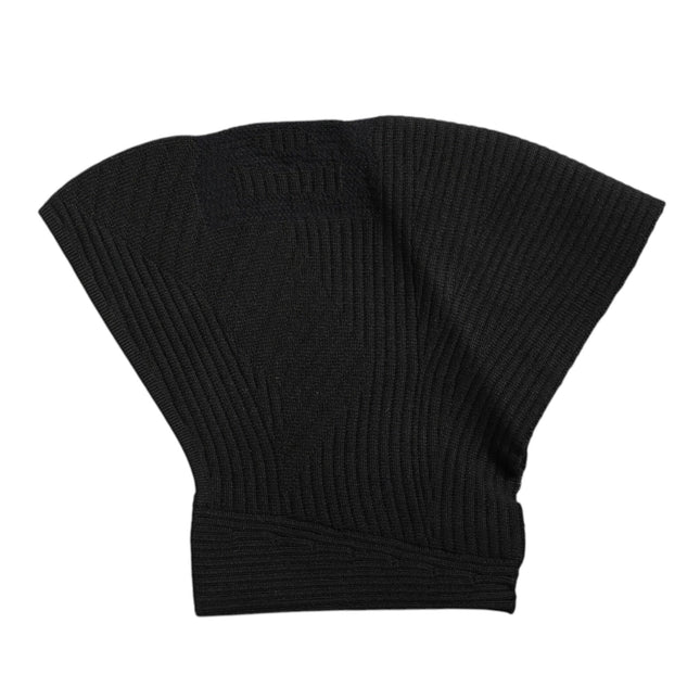 Dolce & Gabbana Black Nylon Knitted Ski Mask Balaclava