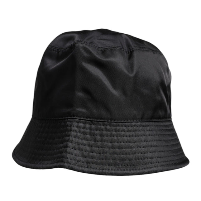 Dolce & Gabbana Black Cotton Wide Brim Bucket Hat