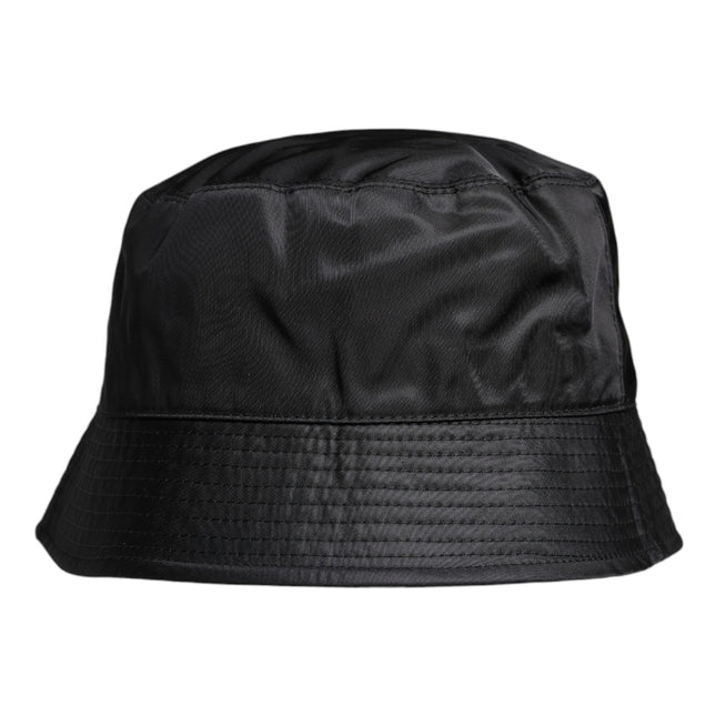 Dolce & Gabbana Black Cotton Wide Brim Bucket Hat