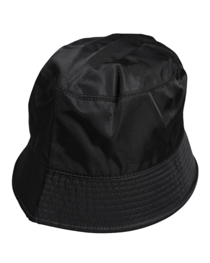 Dolce & Gabbana Black Cotton Wide Brim Bucket Hat