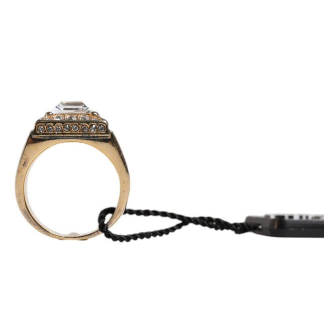 Dolce & Gabbana Gold Tone Sterling Silver 925 Crystals Ring