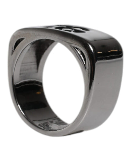 Dolce & Gabbana Silver Tone Brass Anello DG Logo Ring