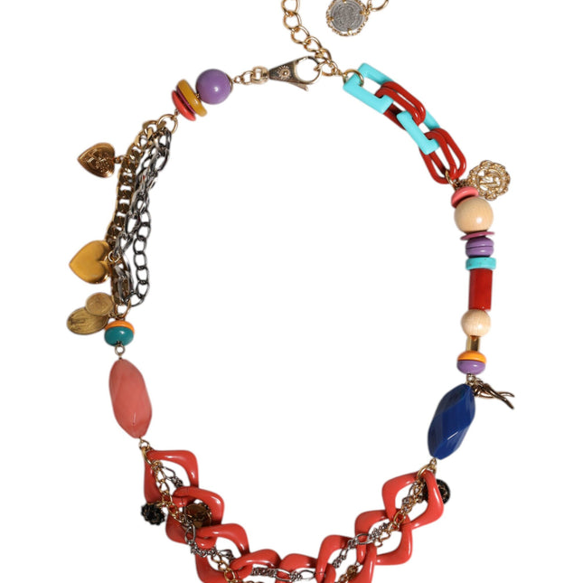 Dolce & Gabbana Multicolor Embellished Waist Chain Belt