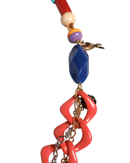 Dolce & Gabbana Multicolor Embellished Waist Chain Belt