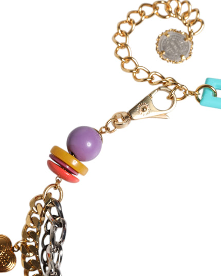 Dolce & Gabbana Multicolor Embellished Waist Chain Belt