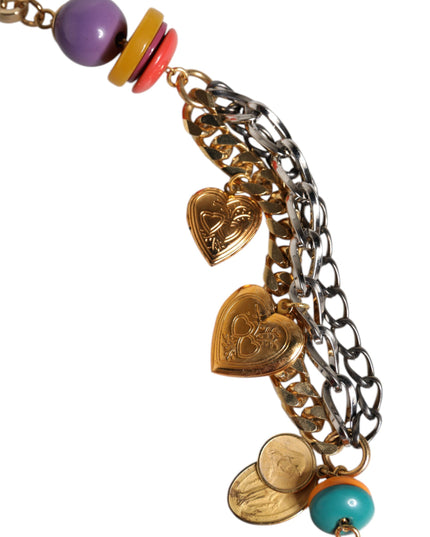 Dolce & Gabbana Multicolor Embellished Waist Chain Belt
