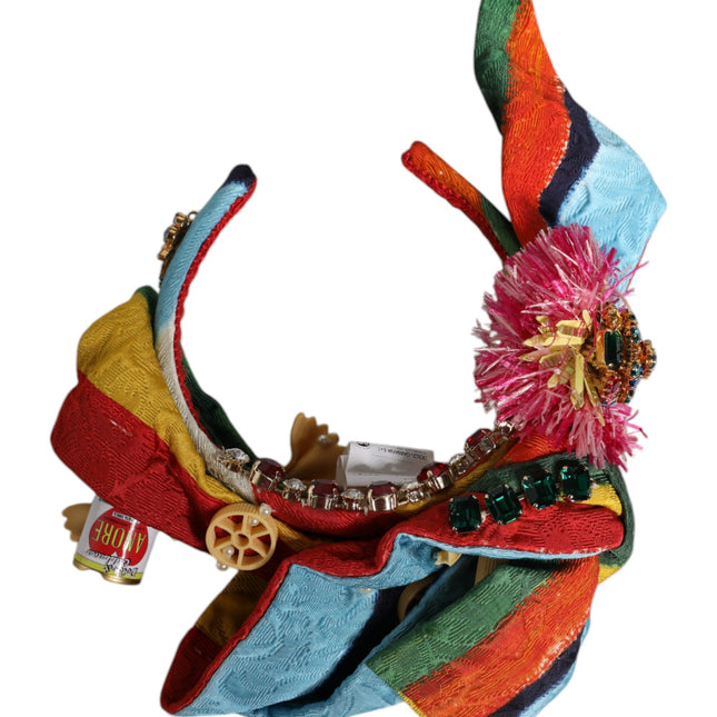 Dolce & Gabbana Multicolor Floral Crystal Embellished Diadem Headband