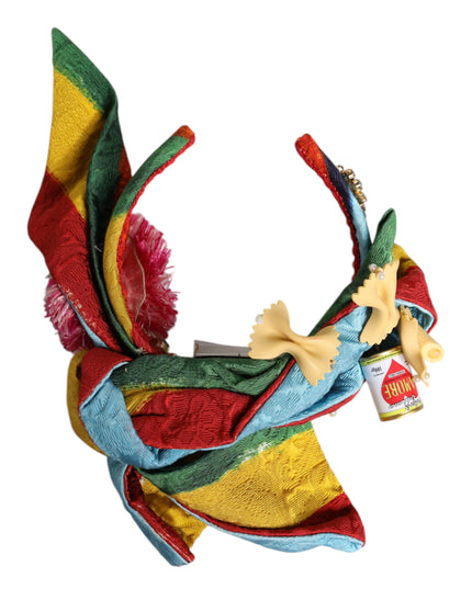 Dolce & Gabbana Multicolor Floral Crystal Embellished Diadem Headband