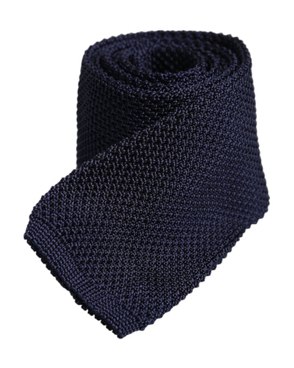 Dolce & Gabbana Dark Blue Silk Adjustable Necktie Tie