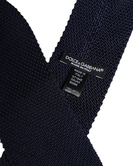 Dolce & Gabbana Dark Blue Silk Adjustable Necktie Tie