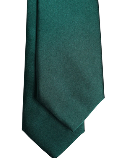 Dolce & Gabbana Green Solid Cotton Adjustable Necktie Tie
