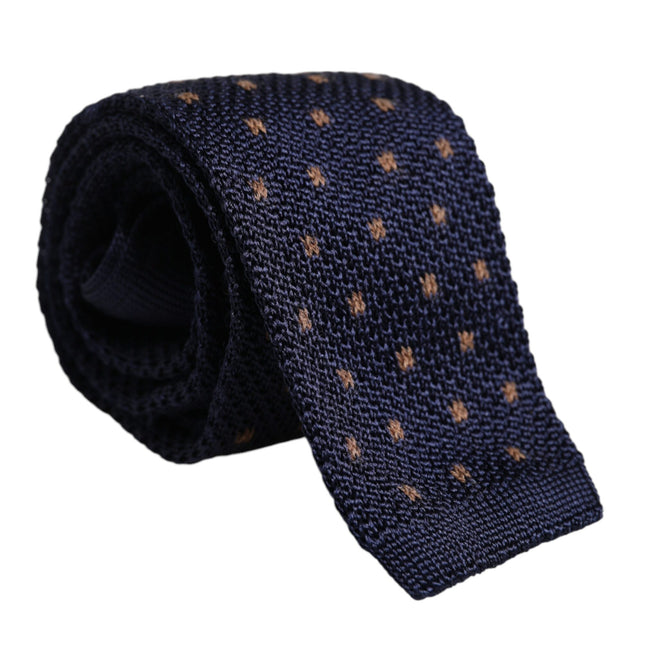 Dolce & Gabbana Blue Polka Dot Silk Adjustable Necktie Tie