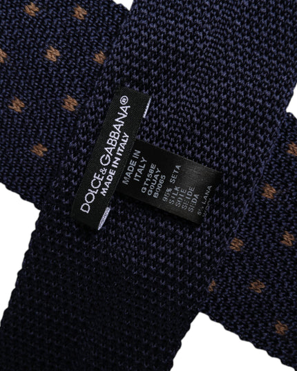 Dolce & Gabbana Blue Polka Dot Silk Adjustable Necktie Tie