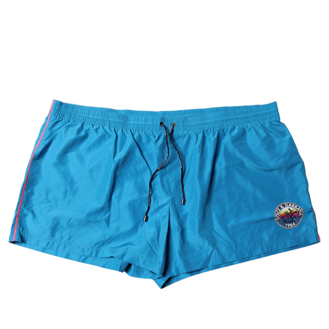 Dolce & Gabbana Turquoise Logo Beachwear Shorts 2Pc Swimwear