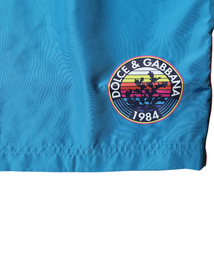 Dolce & Gabbana Turquoise Logo Beachwear Shorts 2Pc Swimwear